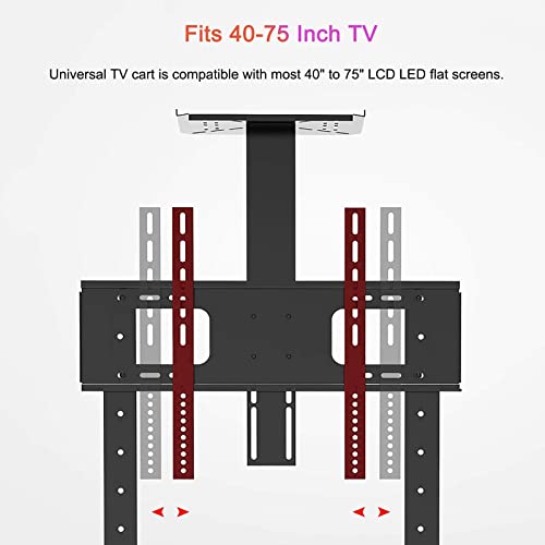 Soporte móvil para TV con ruedas ajustable 121-149 cm miniatura 4