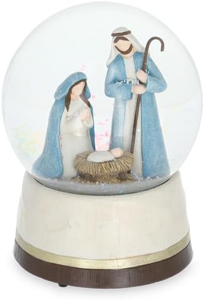 burton+BURTON Holy Family Snow Globe, 5-Inch, Resin, Multicolor