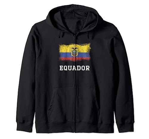 Camisa retro de la bandera de Ecuador con gráfico grunge ecuatoriano vintage Sudadera con Capucha