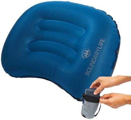 Boundary Life Camping Pillow for Sleeping | Backpacking Pillows for Hiking | Comfort in a Hammock or for Travel | Large Inflatable Pillow for Adjustable Lumbar Support in Airplane or Car