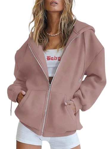PRETTYGARDEN Women's 2026 Spring Zip Up Y2K Hoodies Casual Long