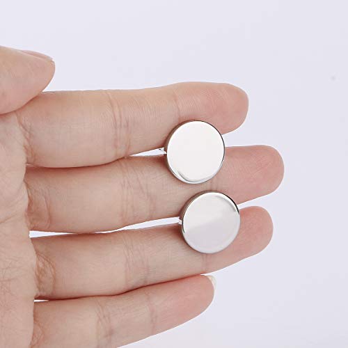 Cufflinks for Men, Driew Cufflinks Blank Cufflink Cuff Links men Flat Pad Blank Setting Tray 1 Pair,Round4
