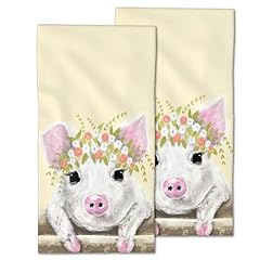Cute Pig With Floral Wreath