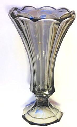 Vintage Fostoria Glass Smokey Grey Virginia Jarrón de 7 pulgadas (descontinuado 1986)