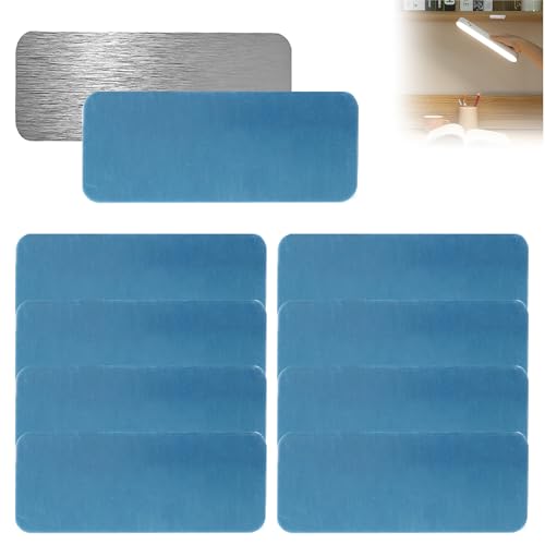 10PCS Small Magnetic Sticky Pads Under Cabinet Lights Metal Magnetic Strips Self Adhesive Square Plate Replacement Magnet Iron Sheet Magnetic Pads Light Strip for Magnetic Led Lights (6.5 * 4.5cm)