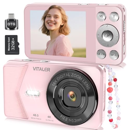 Vitaler Digital Camera, Autofocus 48MP 4K Camera for