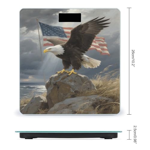 Balanza digital para baño Eagle Americana, vidrio templado miniatura 2