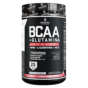 SASCHA FITNESS BCAA 4:1:1 + Glutamine,HMB,L-Carnitine,HICA | Powerful and Instant Powder Blend with Branched Chain Amino…