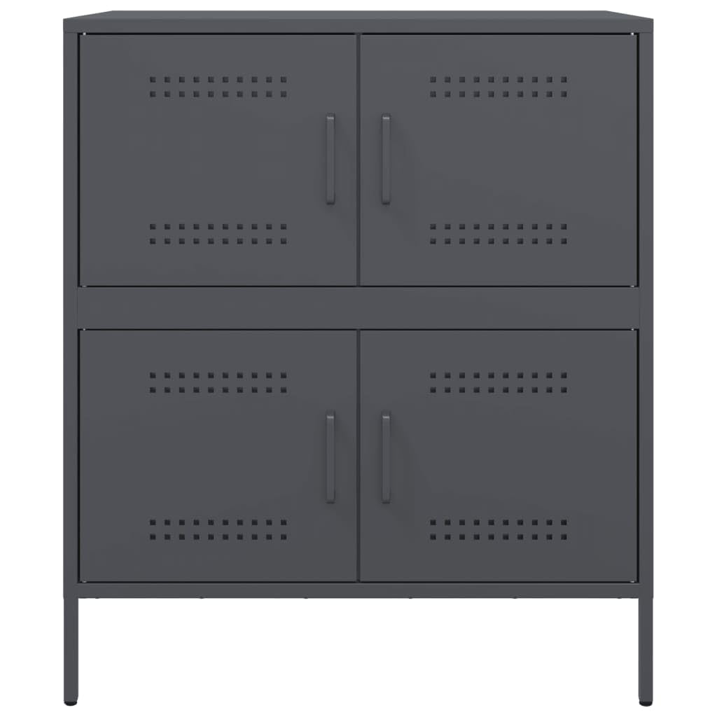 Credenza Industriale in Acciaio Antracite 68x39x79 cm