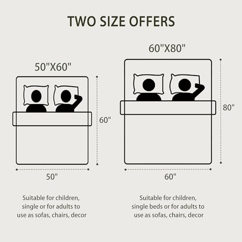 Blagic Gestrickte Überwurfdecke für Couch, Bett und Sofa. Superweiche Decke mit Quasten, salbeigrüne Überwurfdecke, 127 x 152 cm… – Ansicht 6