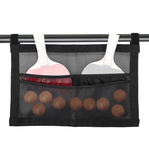 Portalinas de tenis de mesa, red de gran capacidad ligera, suministros deportivos – Portabaddle para tenis, mesa y pelotas – para casa, práctica, competiciones, interior, exterior, entrenamiento, club