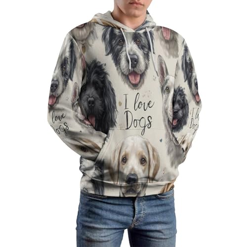Sweat à capuche impression illustration de chien cadeau idéal adulte