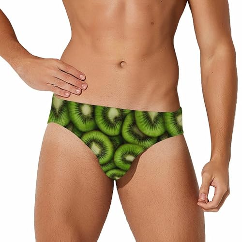 Fresh Kiwi Fruits Men's Swim Briefs Low Waist Bikini Swimsuit Underwear Beach Swimwear