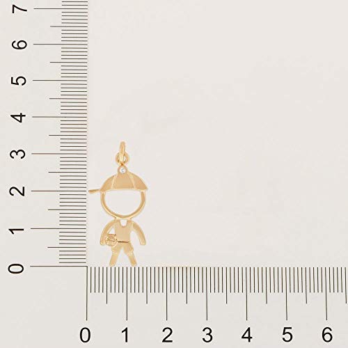 Colar Rommanel Banhado Ouro Pingente Menino Com Zircônias