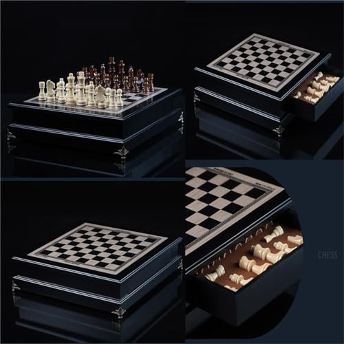 Set de Ajedrez de Madera con Tablero y Cajón de Almacenaje miniatura 7