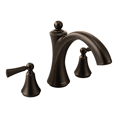 Moen T653ORB Wynford Two-Handle Non Diverter Roman Tub Faucet, Oil Rubbed Bronze