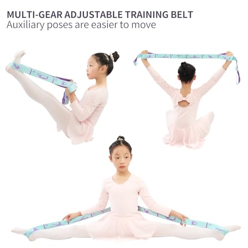 2 PCS Adjustable Extended Children's Stretching Straps with 8 Loops, Multi-Functional Elastic Stretch Bands for Gymnastics, Dance, Latin Training, Ballet, Exercise, Yoga - Image 6