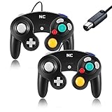 NC Gamecube Controller, Suitable for Wii Console and Nintendo Game Controller, Wired Controller Black Gamepad Joystick(Black 2 pcs Set)