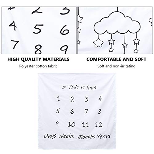 KESYOO BebÃª Mensal Marco MiliÃ¡rio AlgodÃ£o Estrela Nuvem MemÃ³ria Semanal Fotografia Pano de Fundo