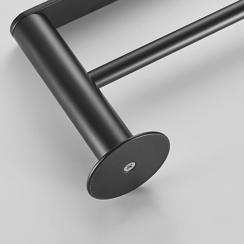 Double barre porte-serviettes murale en acier inoxydable 304, accessoires de salle de bain, 50 à 60 cm, noir, robuste pour un usage domestique