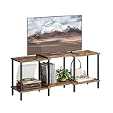 YAUKTAK TV Stand, Entertainment Center, Industrial TV Media Console Table with Open Storage Shelves, 2 Tier TV Cabinet for Living Room, Bedroom LTS107RB