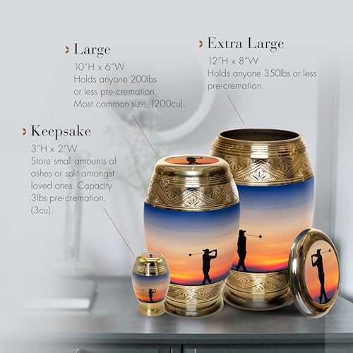 Image of Golf Cremation Urns for Human Ashes Adult Male Decorative Urns for Ashes