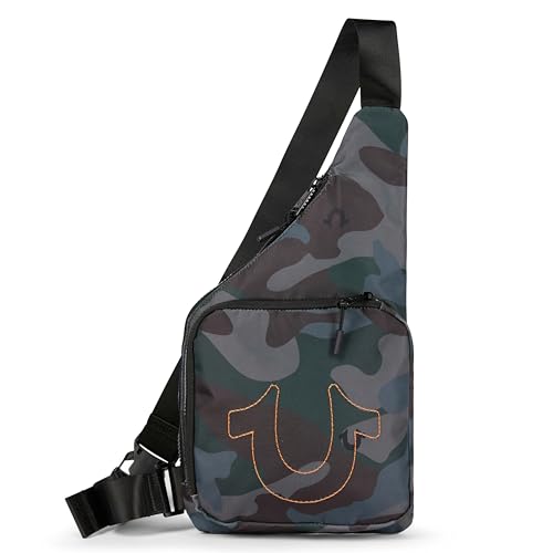 True Religion Crossbody Bag Men - Anti Theft Shoulder Sling, Zipper Phone
