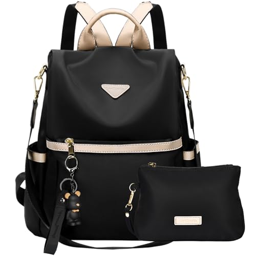 Leathario Mochila Mujer en Nylon con Multibolsillos, Bolso Mochila Multifuncional Casual para Uso Diario como Viaje, Escuela, Compras, Visitas y Universidad