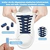 Puzeam 2 Paar Elastische Schnürsenkel, flach, mit Metallkapsel - Schuhbänder ohne binden für Kinder Erwachsene Schuhe, GummiSchürsenkel Marineblau 120 #1