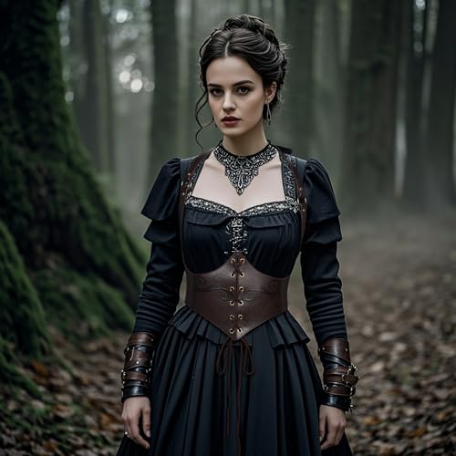 L'VOW Renaissance Leather Corset Belt Viking Leather Cinch Belt Women Halloween Medieval Accessory4