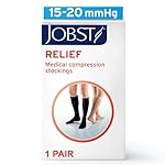 JOBST Relief Knee High Graduated Compression Socks, 15-20 mmHg - Comfortable Unisex Design - Closed Toe, Black, X-Large Full Calf Petite - Image 2