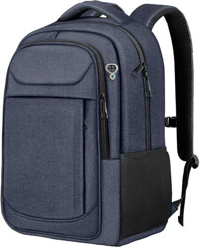 Image of 18.4 inch Large Laptop Backpack, Travel Backpack for Men Women, Blue | Airline Approved, 45L Extra-Large Storage, Water-Resistant, Anti-Theft Pocket, Luggage Strap for Travel College Business