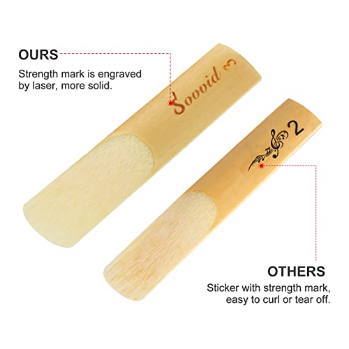 image for Sovvid 10 Pack Professional Alto Saxophone Reeds with Plastic Box, Str