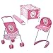 Hauck Toys Set de 3 Piezas para muñecas - Trona, Cuna de Viaje y Silla de Paseo - Hello Kitty - Rosa