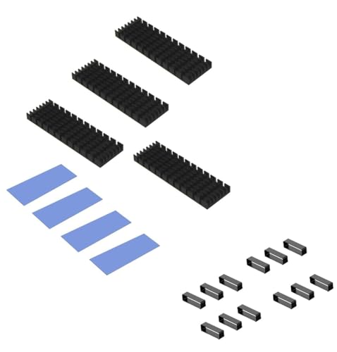 Image of CARE CASE Aluminum Heat Sinks for M.2 SSD Heatsink Cooling Radiator, PCIE M.2 SSD Cooling Fin for Laptop Computer Silicone Heat Dissipation Pads + Accessories Included (4)