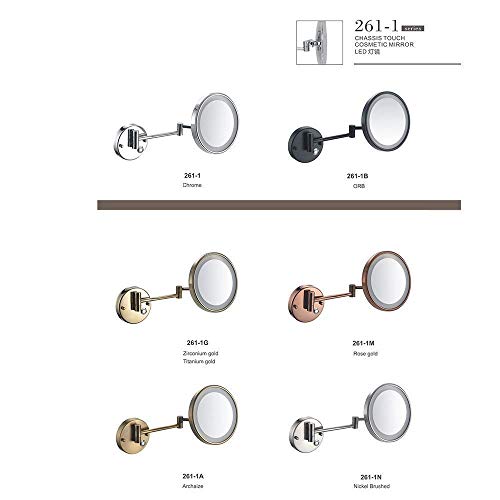 Miroir de vanité mural double face avec interrupteur tactile