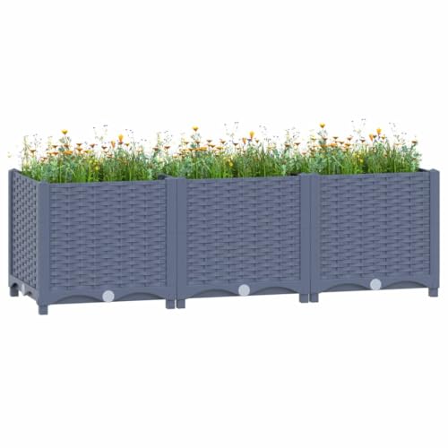 Jardinière surélevée en polypropylène 120x40x38 cm pour potager de balcon - 2