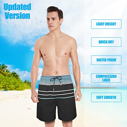 QRANSS Mens Swim Trunks with Compression Lined 7'' Swim Shorts Quick Dry Swimwear Boardshorts with Boxer Brief Liner4