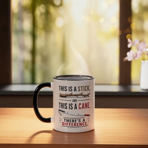 Taza cerámica con mensaje White Cane Awareness 11 oz miniatura 3
