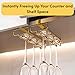 LINFIDITE Gold Under Cabinet Wine Glass Holder, 2 Pack, Space Saving, Easy Installation, Anti-Skid, Compact Design, Sturdy Materials, Affordable Gift