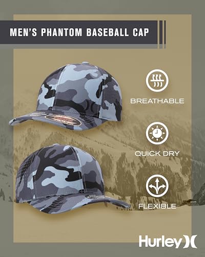 Image of Hurley Men's Baseball Cap - Sweat-Wicking Fitted Baseball Hats for Men (S-XL)