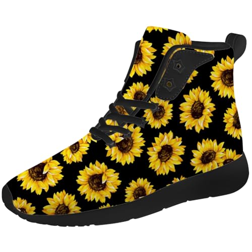 Sunflower Shoes for Men Women High Top Sneakers Casual Shoes Gifts for Girlfriend Boyfriend