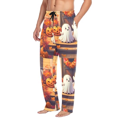 Two Playful Spirits Men's Cotton Pajama Pants with Pockets and Drawstring Comfortable and Stylish,S4