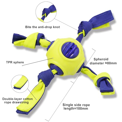 Dog Toys Ball with Straps, Interactive Dog Toys for Tug of War, Puppy Birthday Gifts, Dog Tug Toy, Dog Water Toy, Durable Dog Toys Balls for Medium Dogs. - Image 4