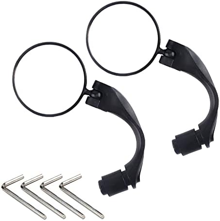 Beaface Bar End Bicycle Mirrors 2 PCS, Extended Bike Mirrors 360°Rotatable Bike Cycling Rear View Mirrors, Adjustable Universal Bike Mirrors Bar End, Handlebar Convex Mirror For Mountain Road Bike