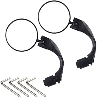 Beaface Bar End Bicycle Mirrors 2 PCS, Extended Bike Mirrors 360°Rotatable Bike Cycling Rear View Mirrors, Adjustable Universal Bike Mirrors Bar End, Handlebar Convex Mirror For Mountain Road Bike