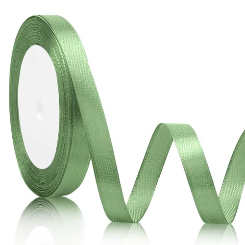 Nastro Raso Verde Salvia E Bianco 3mm X 91m - Nastri Per Regali, Bomboniere, Matrimoni E Fai-da-te