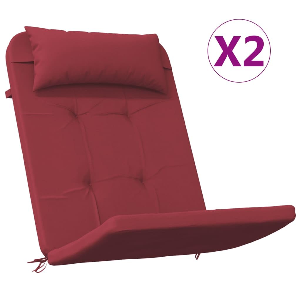 Tomostar Lot de 2 Coussins de Chaise Adirondack, Coussin de Rechange pour Fauteuil de Jardin Adirondack Rouge Bordeaux 126 x 58 x 4,5 cm Tissu Oxford