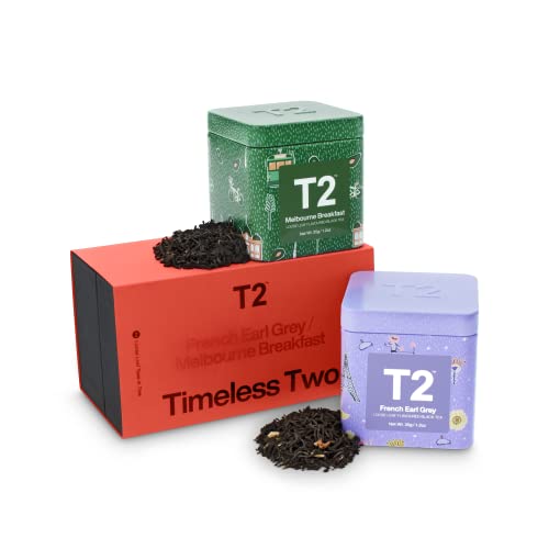 T2 Tea Timeless Two - Black Tea Gift Pack, 2 Loose Leaf Black Tea In Mini Limited Edition Tin, 2.5 Ounce #TOP3