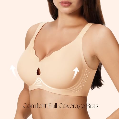 Image of Womens Wireless Jelly Bras No Underwire Support Push Up Removable Straps (U /Cross /Halter) Everyday Sports Bra